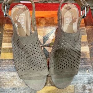 Franco Sarto Olive Perforated Sandals